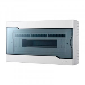 Lezard бокс (корпус) пластик ЩРН-П-18 мод. навесной БЕЛЫЙ с дымчатой дверцей IP40 730-2000-018