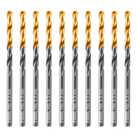 Сверло по металлу, 3,5 мм, HSS-Tin, Golden Tip, 10 шт. Denzel