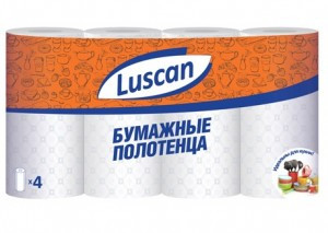 Полотенца бумажные LUSCAN 2-сл.,с тиснением, 4рул./уп. 317396