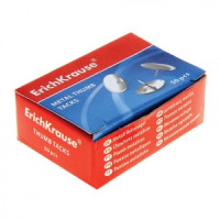 Кнопки канц. ERICH KRAUSE метал. никелированные, 10мм, 50 штук картон.коробка 7851 226603