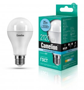 Camelion ЛОН A65 E27 25W(2120lm 270°) 4500K 4K матов. 134x67 LED25-A65/845/E27