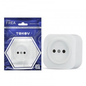 TOKOV ELECTRIC роз. ОУ 1 мест. 16А IP20, АБС-пластик, бел. Frea TKE-FR-R1-C01