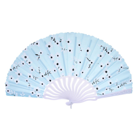 ЮНИLOOK Веер складной тканевый с рисунком сакура, 23 см, полиэстер, пластик, 6 цв.