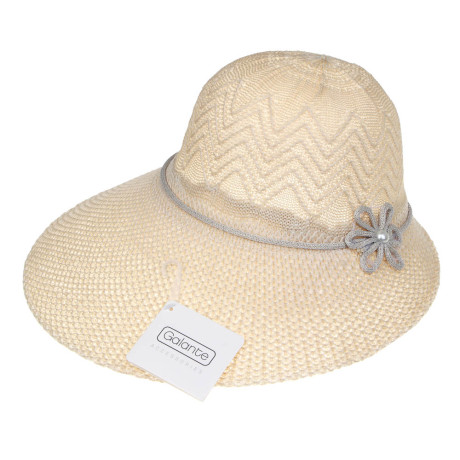 GALANTE Шляпа женская, р.58, 100% полиэстер, бежевый, ВЛ25-30