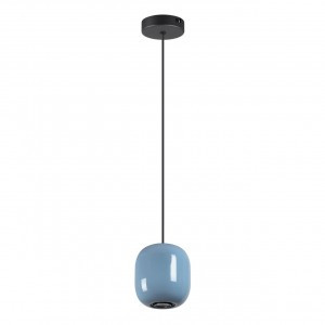 ODEON LIGHT 5053/1B PENDANT ODL24 311 чер./голубой/мет Подвес GU10 LED 4W OVALI 79