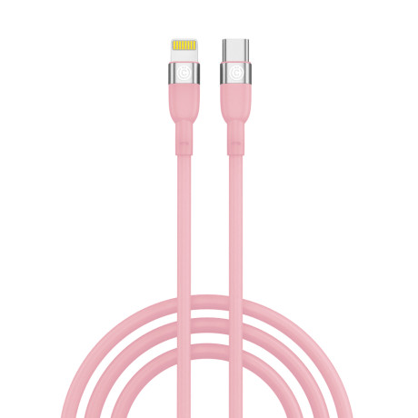 ВСЁГАЗИН Кабель для зарядки Live Type-C-iP, 1м, Быстрая зарядка 2.4А, PD 22W, силикон, розовый