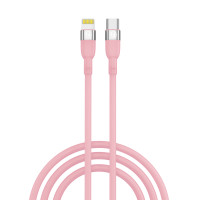 ВСЁГАЗИН Кабель для зарядки Live Type-C-iP, 1м, Быстрая зарядка 2.4А, PD 22W, силикон, розовый