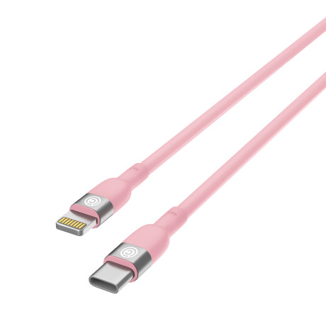 ВСЁГАЗИН Кабель для зарядки Live Type-C-iP, 1м, Быстрая зарядка 2.4А, PD 22W, силикон, розовый