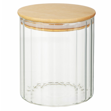 VETTA ЭКО Грани Банка для хранения 700мл, 11х10см, стекло, бамбук