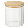 VETTA ЭКО Грани Банка для хранения 700мл, 11х10см, стекло, бамбук