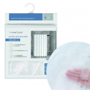 Штора для ванной комнаты PEVA 180х200см Фрозен, изморозь прозрачн 75685 Master House