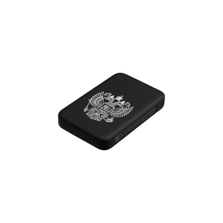 BY Герои Аккумулятор мобильный Small Светящийся Герб 10000мАч,USB-A,USB-C,встр.каб.,QC,PD,22.5W,чёрн