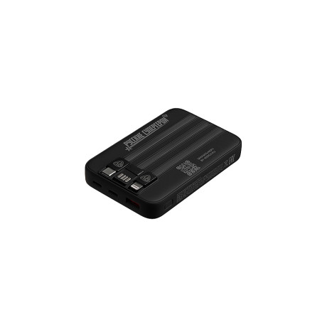 BY Герои Аккумулятор мобильный Small Светящийся Герб 10000мАч,USB-A,USB-C,встр.каб.,QC,PD,22.5W,чёрн