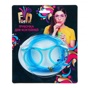 FNtastic Трубочка для коктейлей многоразовая в форме очков, ПВХ, 17х20см, 4 цвета