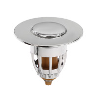 Донный клапан, без перелива, компактный, d=60мм, пластик, хром