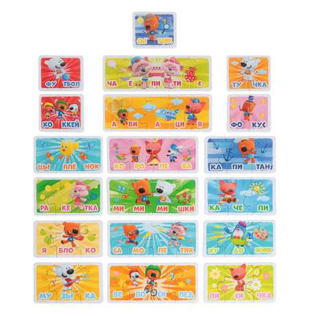 Лицензия, Набор пазлов. Читаем по слогам. 60 эл, 19x15x4см