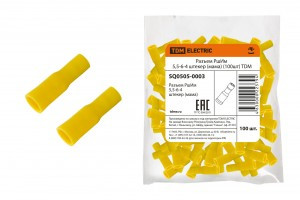 TDM разъем РшИм  5,5-6-4 штек. желт.(мама) dотв.=5мм Sпров=4-6мм (уп.100шт цена за ГУ) (5!) SQ0505-0