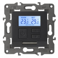 ЭРА 14 Elegance мех. термостат (терморегулятор) универс. СУ 230В-Imax16А, антрацит 14-4111-05 4711