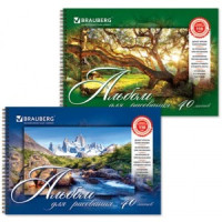 Альбом д/рисования, 40 л., BRAUBERG, гребень, картон 110 г/м2, &quot;Удивительная природа&quot;, 2 вида 102832