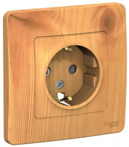 Systeme Electric BLANCA роз. СУ 1 мест. 16А ясень (пл.осн., земля штор.) BLNRS001115 (10!)