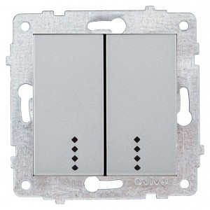 OVIVO мех. выкл. СУ 2 кл. 10А (инд.) серебро (ко всем рамкам) 600-000210-203