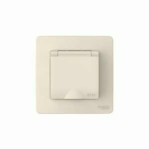 Systeme Electric BLANCA роз. СУ 1 мест. земля, штор, крышка(IP44) 16А 250В МОЛОЧНЫЙ BLNRS441112 (5!)