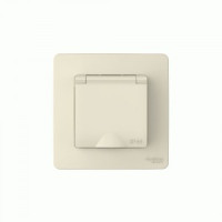 Systeme Electric BLANCA роз. СУ 1 мест. земля, штор, крышка(IP44) 16А 250В МОЛОЧНЫЙ BLNRS441112 (5!)