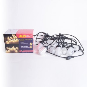 Гирлянда светод. улич. "Лампочки" SE-FGT-510WW, 5М, 60LED, тепл.бел, IP65, Funray
