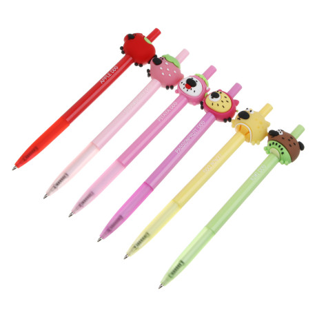 Ручка автоматическая шариковая синяя "Фрутти Дог", 6 видов