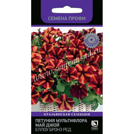 Петуния Май Джой Еллоу Бронз Ред Поиск Ц