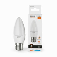 Gauss Elementary лампа Свеча E27 12W(950lm) 3000K 2K матов., пластик 30212