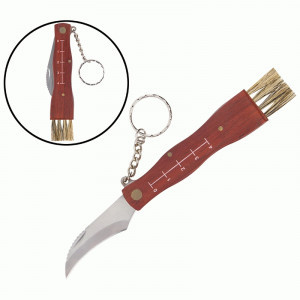 Нож грибника складной 17см (лезвие 6см) щетка, нерж.сталь, дерево 310898 Ecos