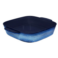 Форма для запекания и сервировки квадратная 26х21х5см тм MILLIMI синий, керамика