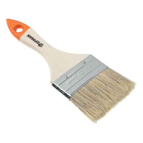 ЕРМАК Кисть малярная плоская "Бейсик" нат. щетина 2,5" (63мм)