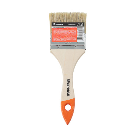 ЕРМАК Кисть малярная плоская "Бейсик" нат. щетина 2,5" (63мм)