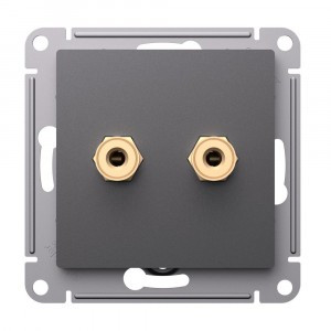 Systeme Electric AtlasDesign мех. роз. аудио х2 СУ 1 мест. БАЗАЛЬТ ATN001487 (5!)