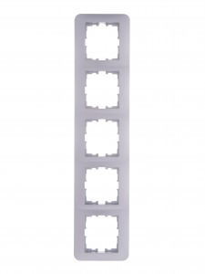 Lezard KARINA LIFE рамка 5 мест. (горизонт.) б/вст матов. серебро (ABS) 708-4300-150