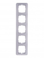 Lezard KARINA LIFE рамка 5 мест. (горизонт.) б/вст матов. серебро (ABS) 708-4300-150