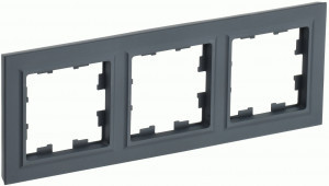 IEK BRITE Рамка СУ 3 мест. РУ-3-БрГ графит BR-M32-K53