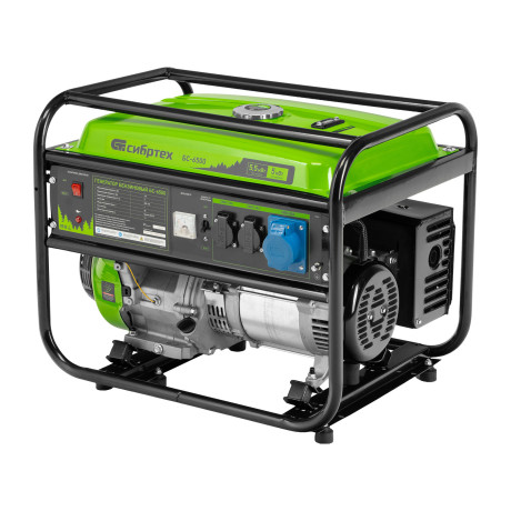 Генератор бензиновый БС-6500, 5.5 кВт, 230В, четырехтактный, 25 л, ручной стартер Сибртех