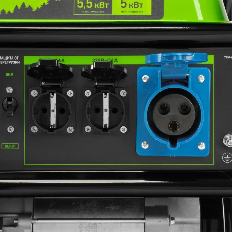 Генератор бензиновый БС-6500, 5.5 кВт, 230В, четырехтактный, 25 л, ручной стартер Сибртех