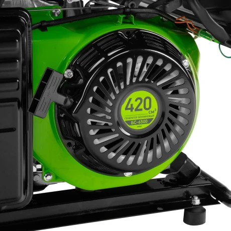 Генератор бензиновый БС-6500, 5.5 кВт, 230В, четырехтактный, 25 л, ручной стартер Сибртех