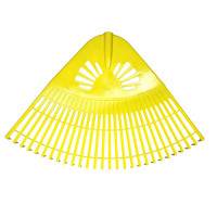 Грабли веерные 28 зубов пластмассовые "ГАРДЕНИЯ" 010823 ИА желтые без черенка