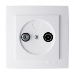 Nilson TOURAN  роз. TV-SAT СУ 1 мест. бел. (RG6+RJ11, концевая, 1db) 24111037