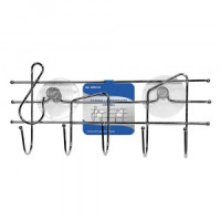 Планка &quot;Ноты&quot; с 5 крючками, присоски, 25см (кратность 6шт!!!), сталь/хром провол. AN52-22 Мультидом