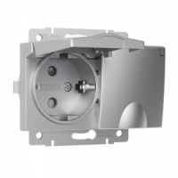 Werkel мех. роз. СУ 2 мест. 16A земля шторки крышка IP44 (серебряный) W1172206