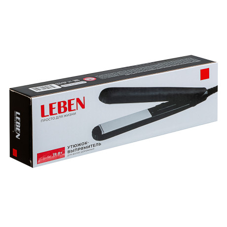 LEBEN Утюжок-выпрямитель для волос, дорожный, керамич. покрытие, 19Вт, нагрев до 190гр.С, 220В