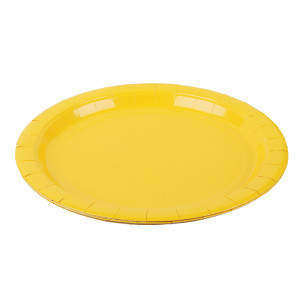 Набор бумажных тарелок 6шт, 23 см, желтый