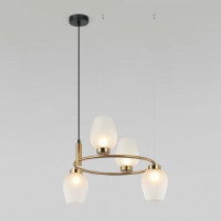 Eurosvet св-к подвес. 4x25W 400х400х1000 мет золото/черный/белый Alva 30183/4 a064682