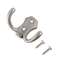 Крючок-вешалка мебельн 2-рожк СТАНДАРТ 306В SN мат.никель Инд. уп. на подвесе(600,50)